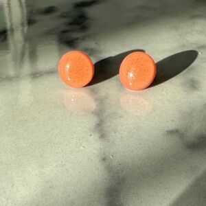 Bright Coral Stud Earrings